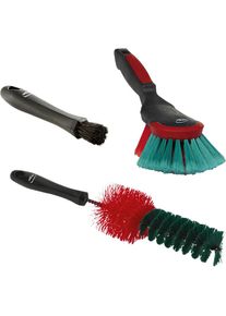vikan Juego de cepillos para coche, UE 6 juegos de 3 cepillos, negro