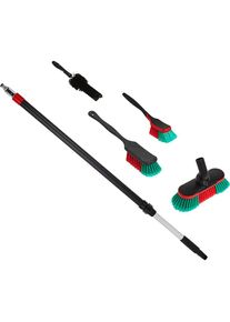 vikan Juego de cepillos para coche, con conexión Gardena y grifo esférico, negro
