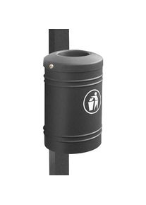 PROCITY Afvalbak voor buiten ESTEREL, inhoud 40 l voor rechthoekige palen 80 x 80 mm, grijs