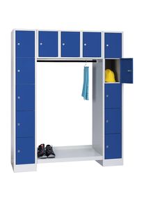 Wolf Locker-garderobesysteem Dresden, 13 vakken, lichtgrijs / gentiaanblauw