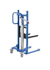 eurokraft pro Elevador de material, con horquilla de caja ajustable, con ruedas de carga