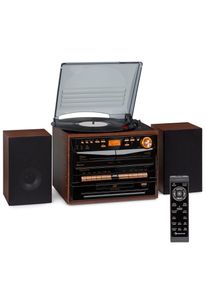 Auna 388-DAB+, sztereó rendszer, 20 W max., bakelit lemezek, CD, kazettás, BT, FM/DAB+, USB