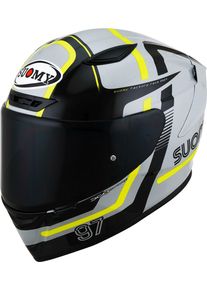 Suomy Track-1 Ninety Seven, integraalhelm , kleur: lichtgrijs/geel/zwart , maat: M