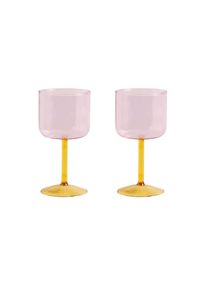 Hay - Tint Wine Glass Set of 2 - Pink and yellow