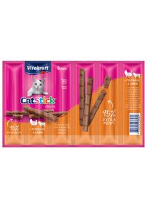 6x6g Bâtonnet à mâcher Vitakraft Cat Stick Mini dinde agneau pour chat