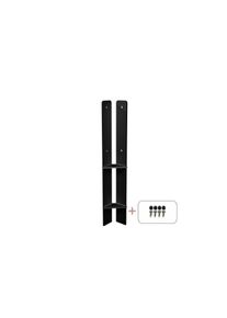 Plus Pfostenträger Set Pfostenfuss Über-Eck schwarz zum Einbetonieren für Holzpfosten 9 cm