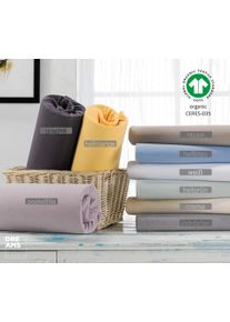 Florella Spannbettlaken »Mit Rundumgummi, Matratzenhöhe Bis 25 Cm, Organic Cotton«, (1 St.) lila, Größe B/L: 90-100 cm x 190-200 cm (1 St.) B/L:...