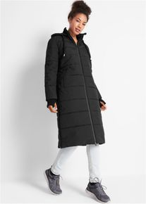 bonprix Płaszcz pikowany funkcjonalny, outdoorowy, z hydrofobowego materiału, czarny, 48