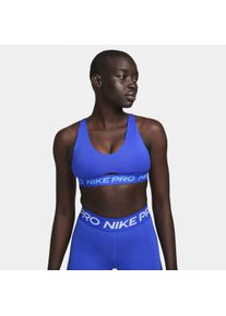 Brassière de sport rembourrée à maintien normal Nike Pro Indy Plunge pour femme - Bleu