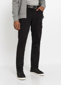 Pantaloni cargo elasticizzati slim fit straight, Nero, Taglia 54, bonprix
