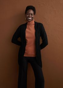 Cardigan lungo, Nero, Taglia 42/44 (S), bonprix