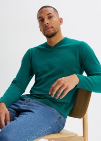 Maglione in misto cotone morbido a filato fine, Verde, Taglia 48/50 (M), bonprix