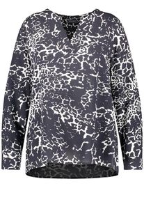 SAMOON Dames Blouse nachtblauw / wit XL