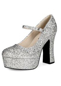 maskworld Chaussures à semelles compensées argent brillant