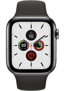 Apple Watch Series 5 (2019) | 44 mm | Roestvrij staal | GPS + Cellular | zwart | Sportbandje zwart