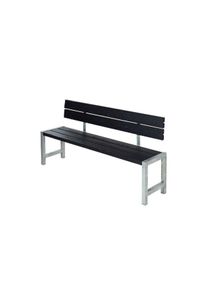 Plus Plankenbank mit Rückenlehne 176 cm schwarz