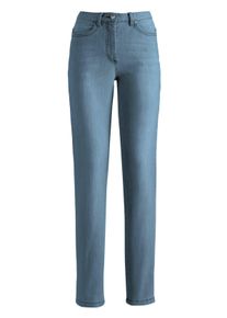 Dames 5-pocketjeans met licht-donker-effect in blue-bleached ,maat 19, WITT, 78% Katoen, 20% Polyester, 2% Elastan