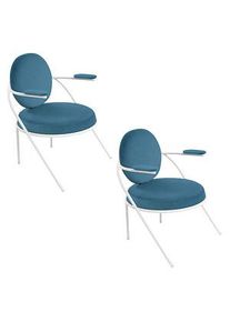 2 PAPERFLOW Sessel SATURNE blau weiß Kunstleder