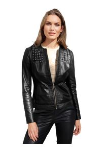 veste en cuir Amy Vermont En pur nappa d'agneau, Noir, taille 42