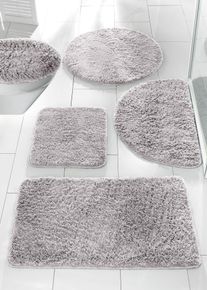 Korkeanukkainen kylpyhuonematto, harmaa, Seinä-WC:n edusmatto 45/50 cm, bonprix