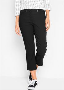 bonprix Femei Pantaloni bengalină 7/8, bată comodă, negru, 42
