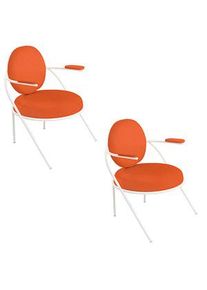 2 PAPERFLOW Sessel SATURNE rost weiß Kunstleder