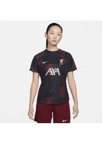 Liverpool FC Academy Pro Nike Dri-FIT warming-uptop met korte mouwen voor dames - Rood