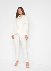 bonprix Mujer, Traje de pantalón (2 piezas), blanco, 46