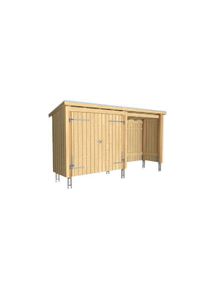 Plus Gartengebäude Nordic Multihaus offen mit Doppeltor 432 x 109 cm - Dachpappe, Aluleisten und Bodenanker