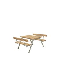 Plus Alpha Picknicktisch mit 2 Rückenlehnen Thermowood 118 x 185 x 73 cm
