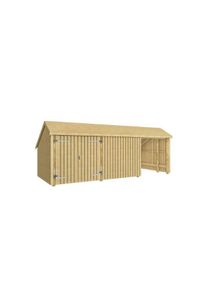 Plus Gartengebäude Multihaus ein Drittel offen mit Doppeltor 635 x 248 cm