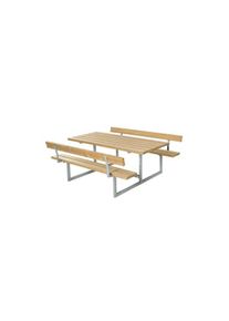 Plus Basic Picknicktisch mit 2 Rückenlehnen Thermowood 177 x 184 cm