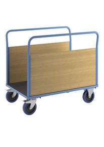 eurokraft pro Platformwagen met houten wanden, vol-elastische wielen, 2 zijwanden, laadvlak-l x b = 1250 x 720 mm
