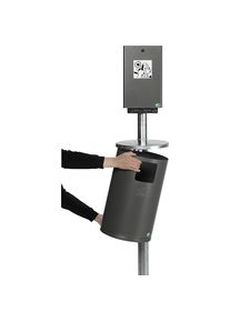 Var Honden wc, inhoud 30 l, h x b x d = 2000 x 350 x 480 mm, zilvergrijs