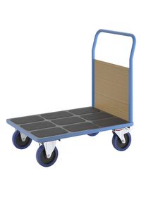 eurokraft pro Platformwagen met houten wanden, vol-elastische wielen, 1 kopwand, laadvlak-l x b = 1000 x 700 mm