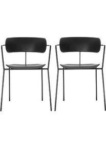 Stuhl BISTRO, stapelbar bis zu 4 Stück, B 535 x T 545 x H 760 mm, Stahlrohr & Polypropylen, schwarz, 2 Stück