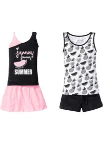 Lapset Lasten toppi, shortsit ja hame (4-os. setti), musta, 176/182, 100% puuvilla, bonprix