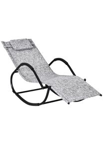 Outsunny Zero Gravity Rocking Lounge Chair Steel Frame with Pillow Grey | Aosom Ireland
