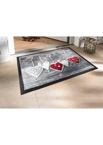 Sydänaiheinen kynnysmatto, harmaa, 59/78 cm, bonprix