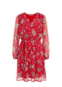 WE Fashion Kleid Damen rot Größe 34 Geblümt/Floral