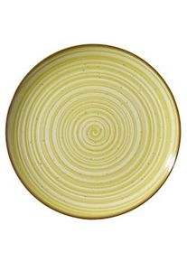 METRO Professional Plato llano Madleen, cerámica de gres, Ø 26 cm, verde, 6 unidades