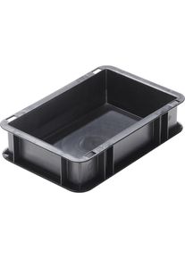ESD-stapelbak van polypropyleen, uitwendige l x b x h = 300 x 200 x 75 mm, inhoud 2,7 l, VE = 16 stuks