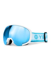 YEAZ Snowboardbrille »Ski- und Snowboard-Brille hellblau/matt weiß BLACK RUN«