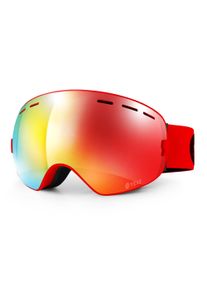 YEAZ Snowboardbrille »Ski- Snowboardbrille mit Rahmen rot verspiegelt XTRM-SUMMIT«