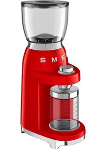 Smeg Kaffeemühle »cgf01rdeu«, 150 W, Kegelmahlwerk, 350 G Bohnenbehälter rot, 50's Style Retro Look