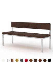 Luxus Polsterbank Leder Marone dunkelbraun groß rechteckig oder oval auf Wunsch mit Stoff oder Samt Velours für Ihr Esszimmer Ricon