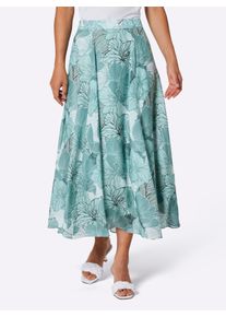 CREATION L PREMIUM Dames Chiffon rok van pure zijde in kalkmint/mint bedrukt ,maat 36, Witt, 100% Zijde