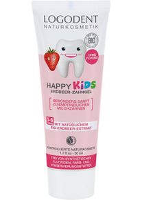 Logona Happy Kids Erdbeer-Zahngel 50ml, mit natürlichem Bio-Erdbeer-Extrakt