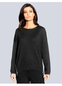 pull-over Alba Moda avec glissières mode, Noir, taille 36