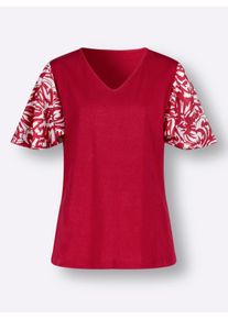 Damen Kurzarmshirt mit Fl&uuml;gel-&Auml;rmeln in rot ,Gr&ouml;&szlig;e 40, Witt, 100% Baumwolle. &Auml;rmel: 100% Polyester